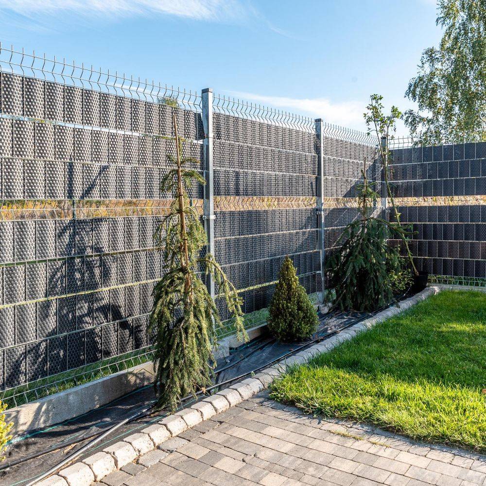 Rattan Art - Bande brise-vue en résine tressée pour clôture rigide 19 x 255 cm Anthracite - Imagen 4