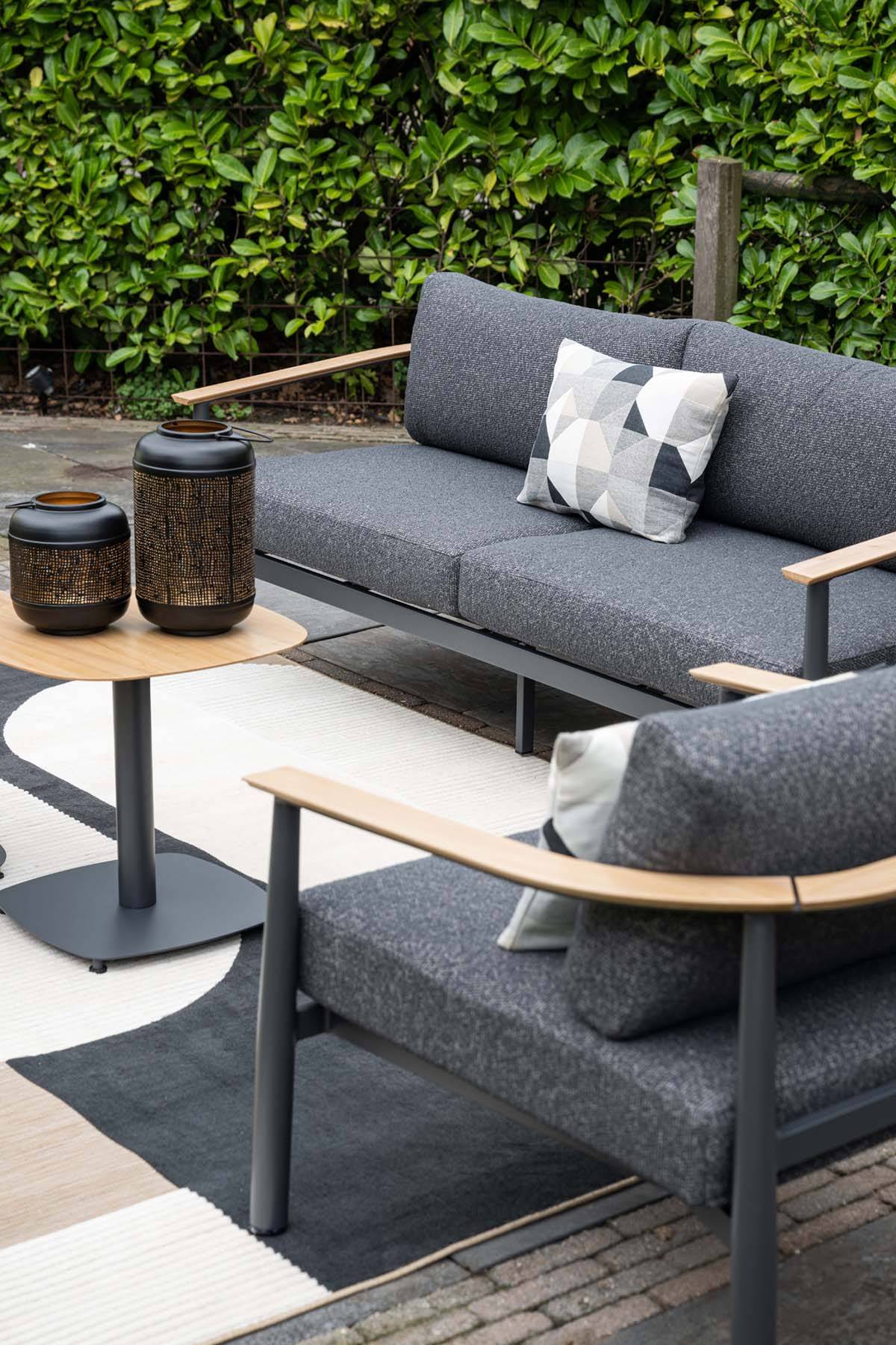 Garden Impressions - Ensemble salon de jardin Montevideo - 5 places - noir - tecklook - Imagen 5
