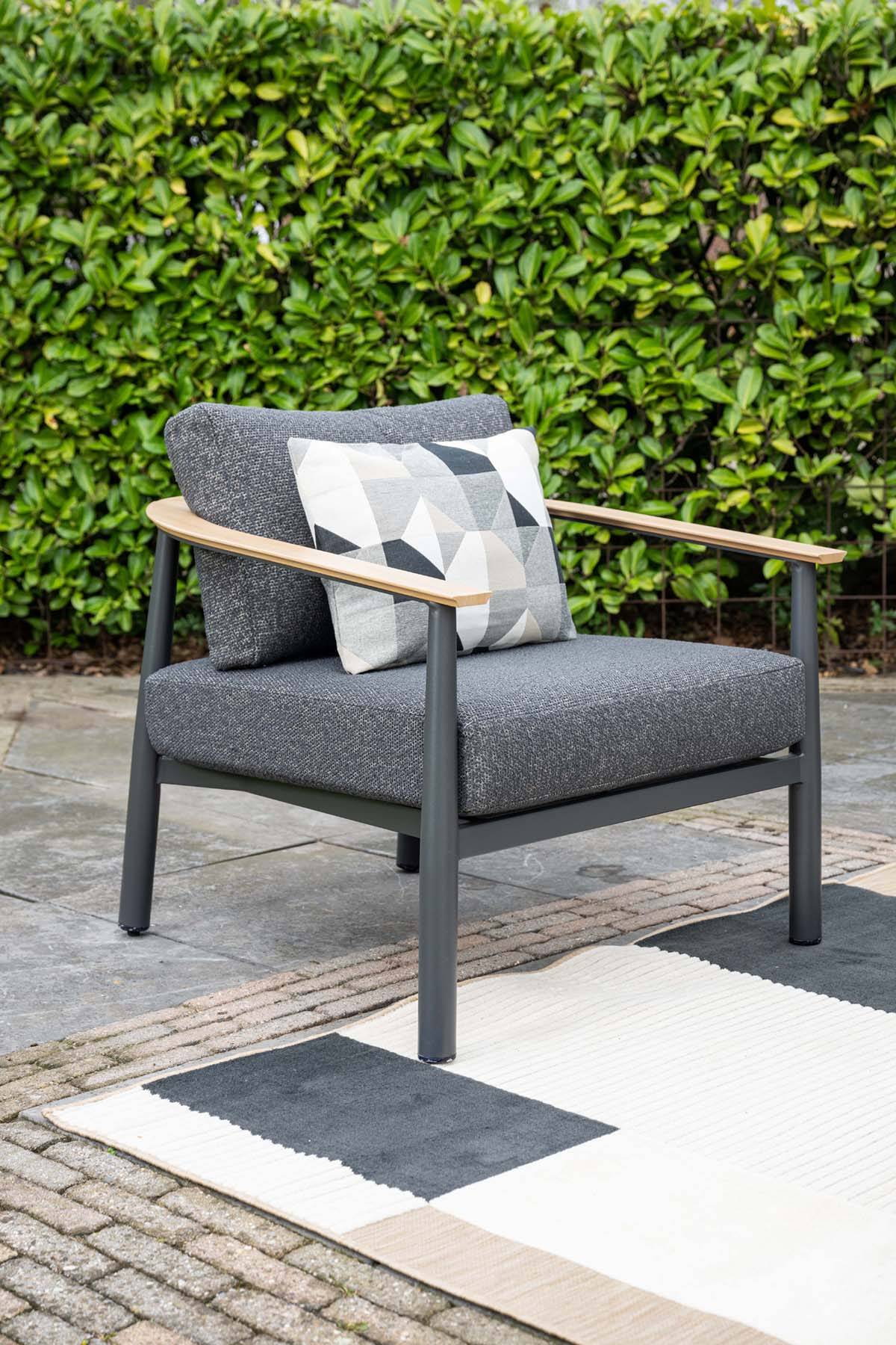Garden Impressions - Ensemble salon de jardin Montevideo - 5 places - noir - tecklook - Imagen 3