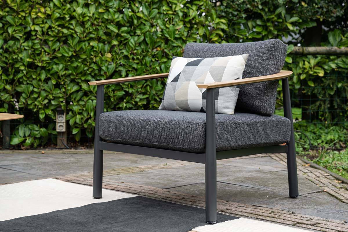 Garden Impressions - Ensemble salon de jardin Montevideo - 5 places - noir - tecklook - Imagen 9