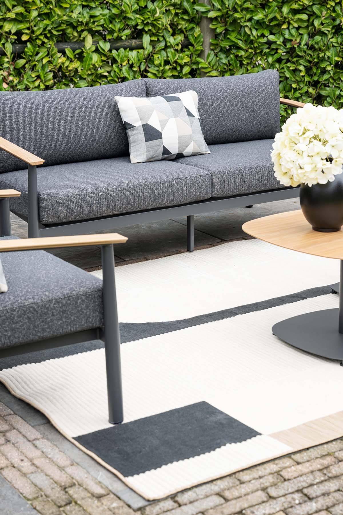 Garden Impressions - Ensemble salon de jardin Montevideo - 5 places - noir - tecklook - Imagen 8