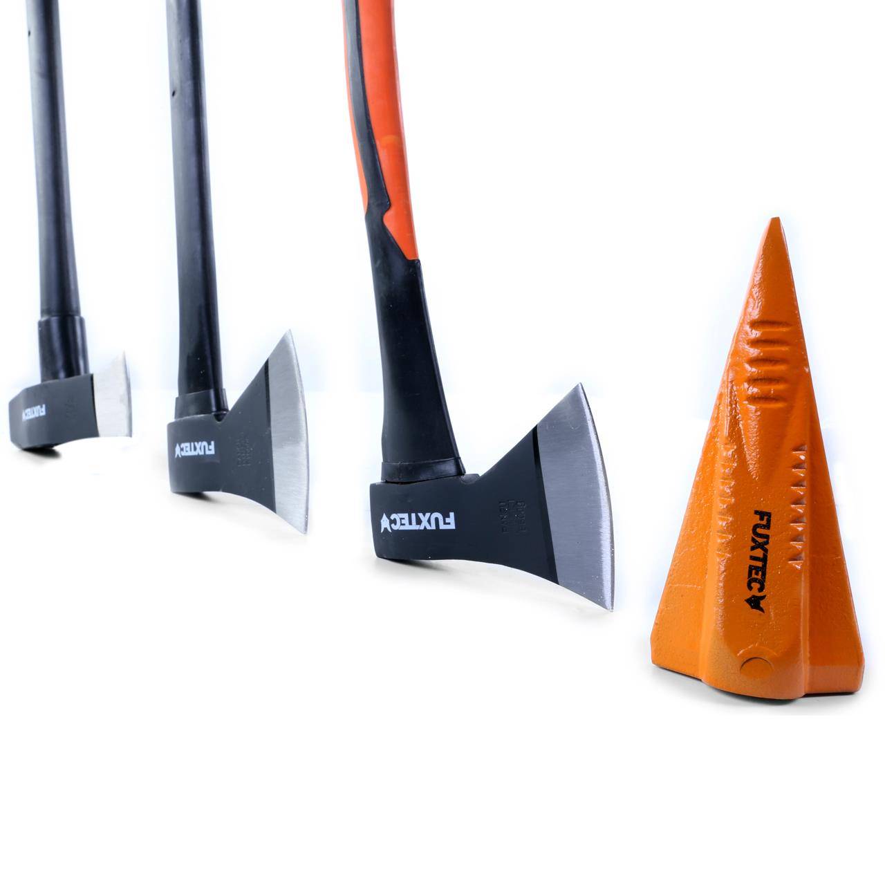 FUXTEC - Hachettes bois acier forgé - FUXTEC FX-AX4 - Set hachette 36cm + hache 69cm + hache de fendage 91cm + coin fendeur acier 1,8kg - Image 4