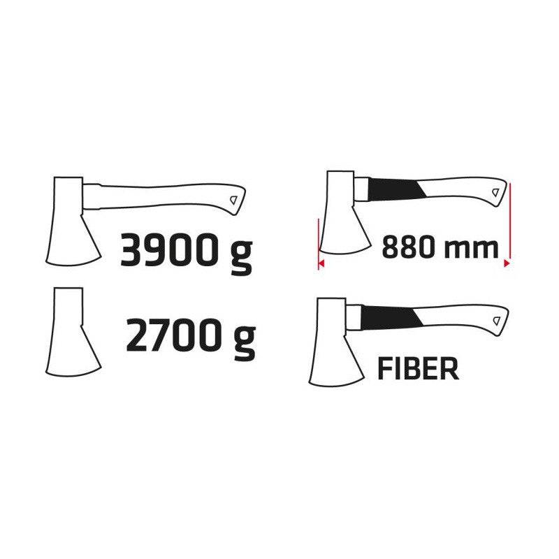 Verto - Hache VERTO 05G203 - 3,9kg - Manche fibre de verre Verto - Imagen 2