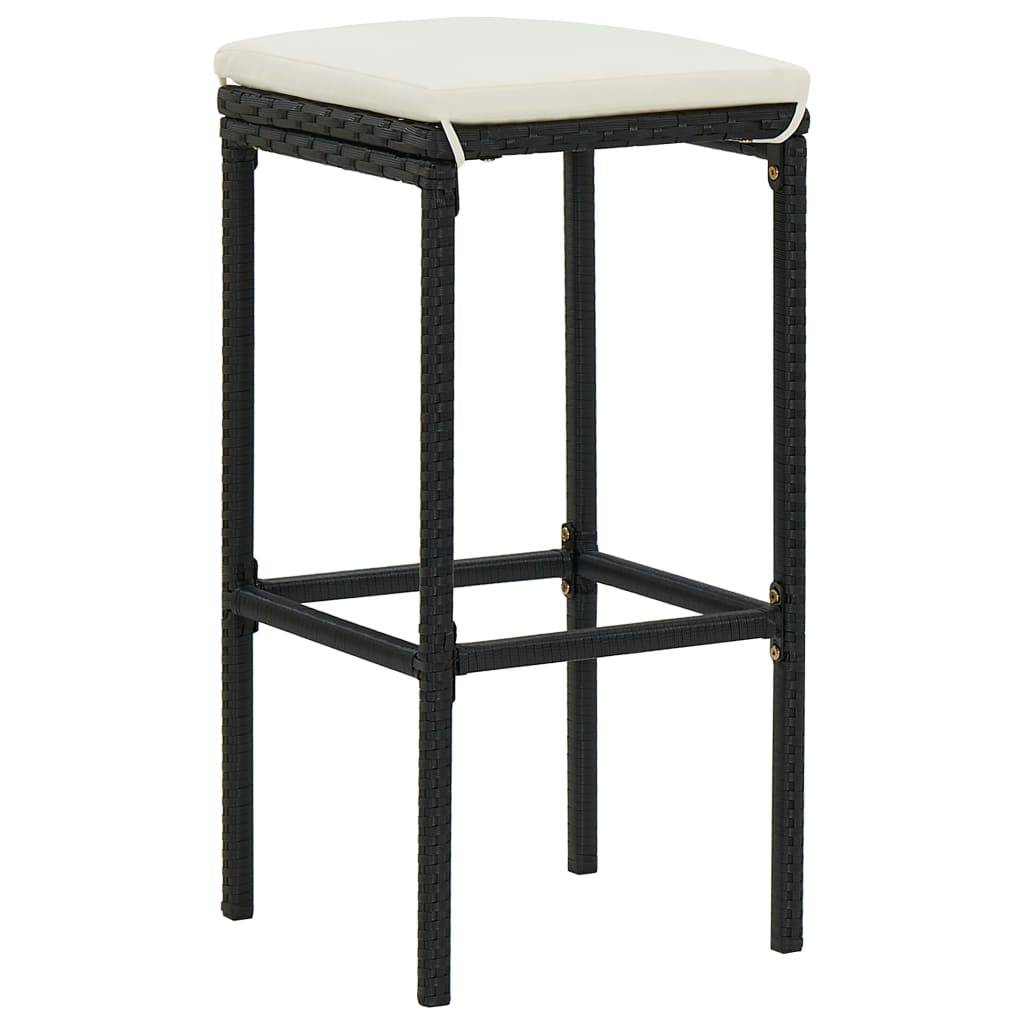 Helloshop26 - Ensemble de bar de jardin 9 pièces avec coussins noir poly rotin - Imagen 3
