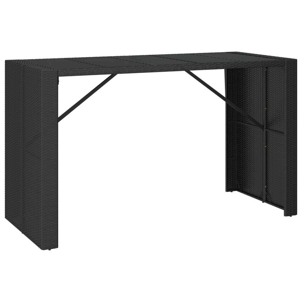 Helloshop26 - Ensemble de bar de jardin 9 pièces avec coussins noir poly rotin - Imagen 4