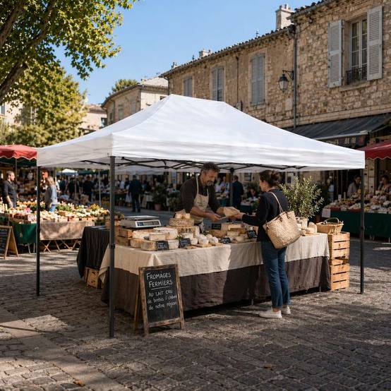Barnum pliant professionnel 3 X 4,5 M, Tonnelle/Tente/Chapiteau pour jardin, marché, foire Unité Blanc - Image 5