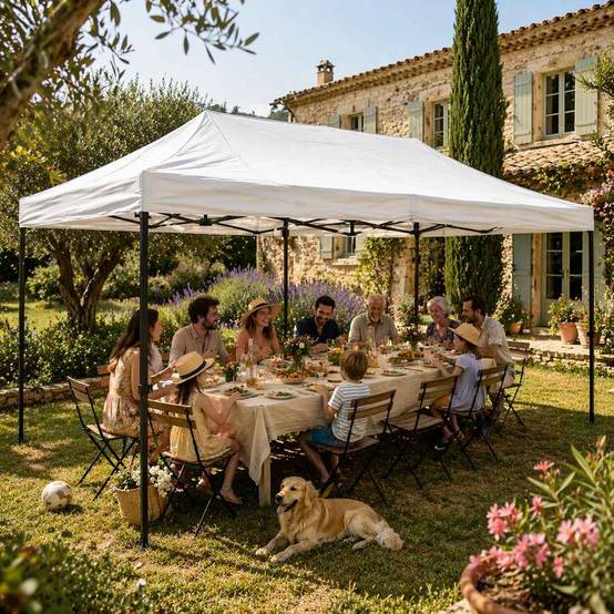 Barnum pliant professionnel 3 X 4,5 M, Tonnelle/Tente/Chapiteau pour jardin, marché, foire Unité Blanc - Image 7