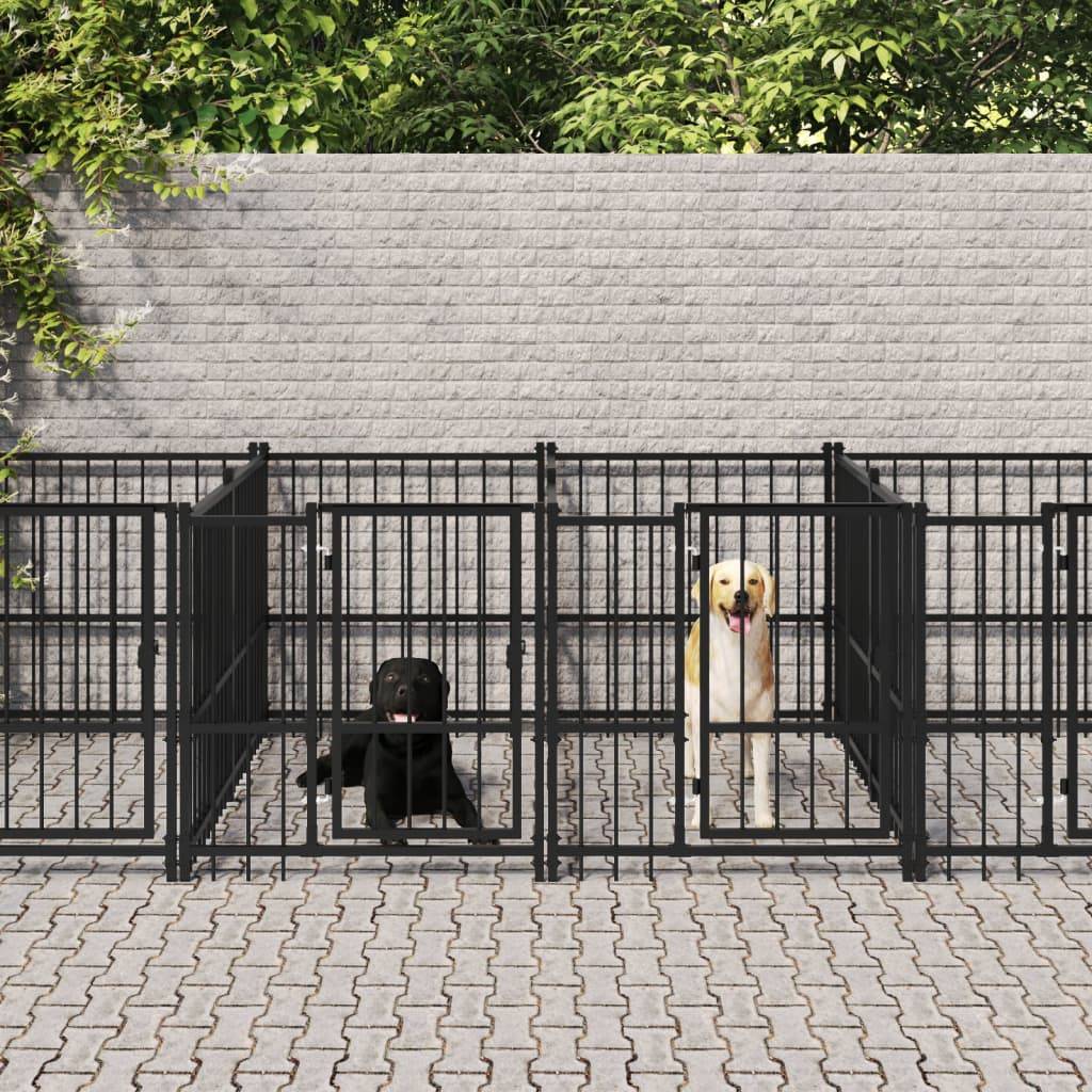 Vidaxl - Chenil d'extérieur pour chiens Acier 13,14 m² vidaXL 3124584 - Imagen 1