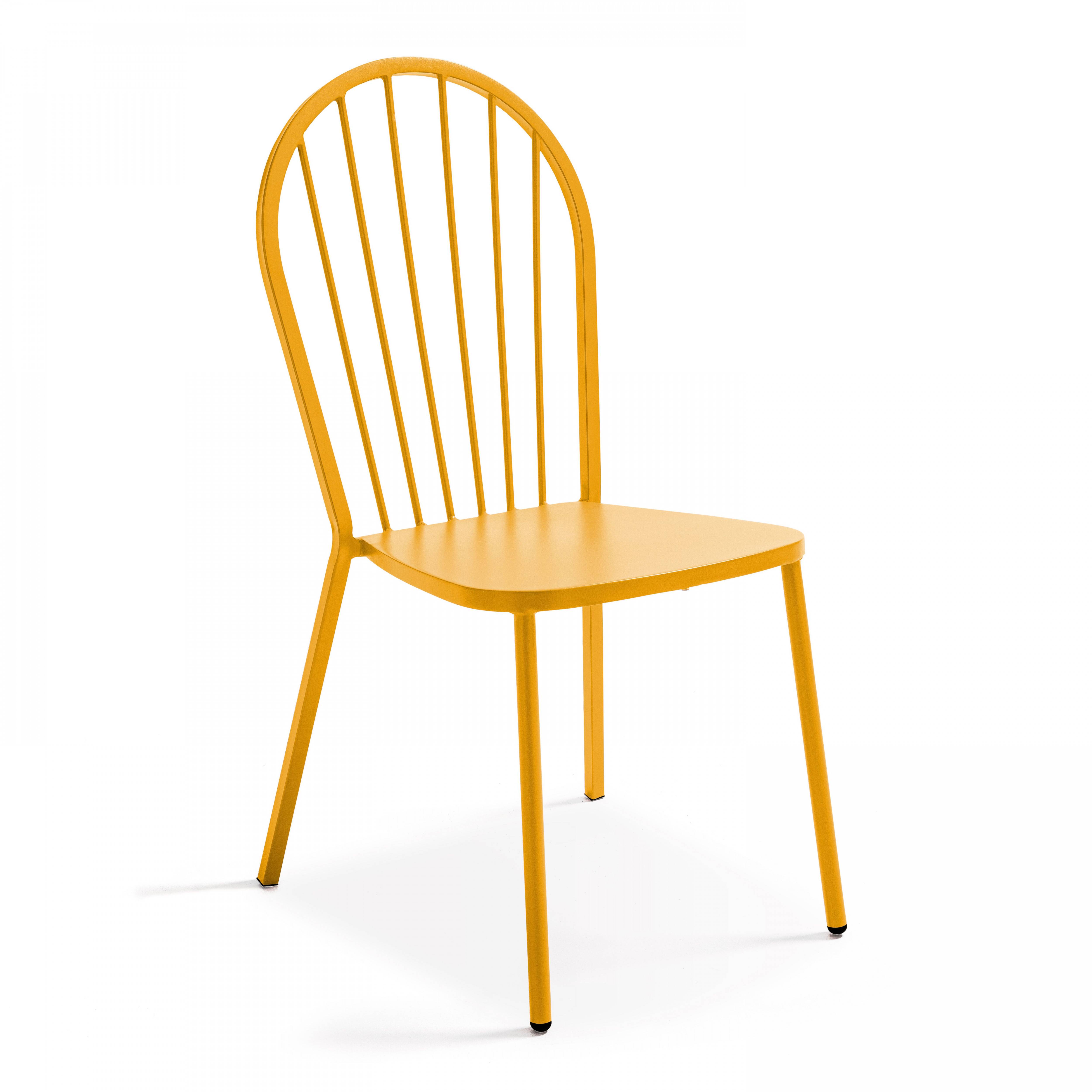 Oviala - Chaise bistrot en métal jaune Honfleur - Oviala - Image 1