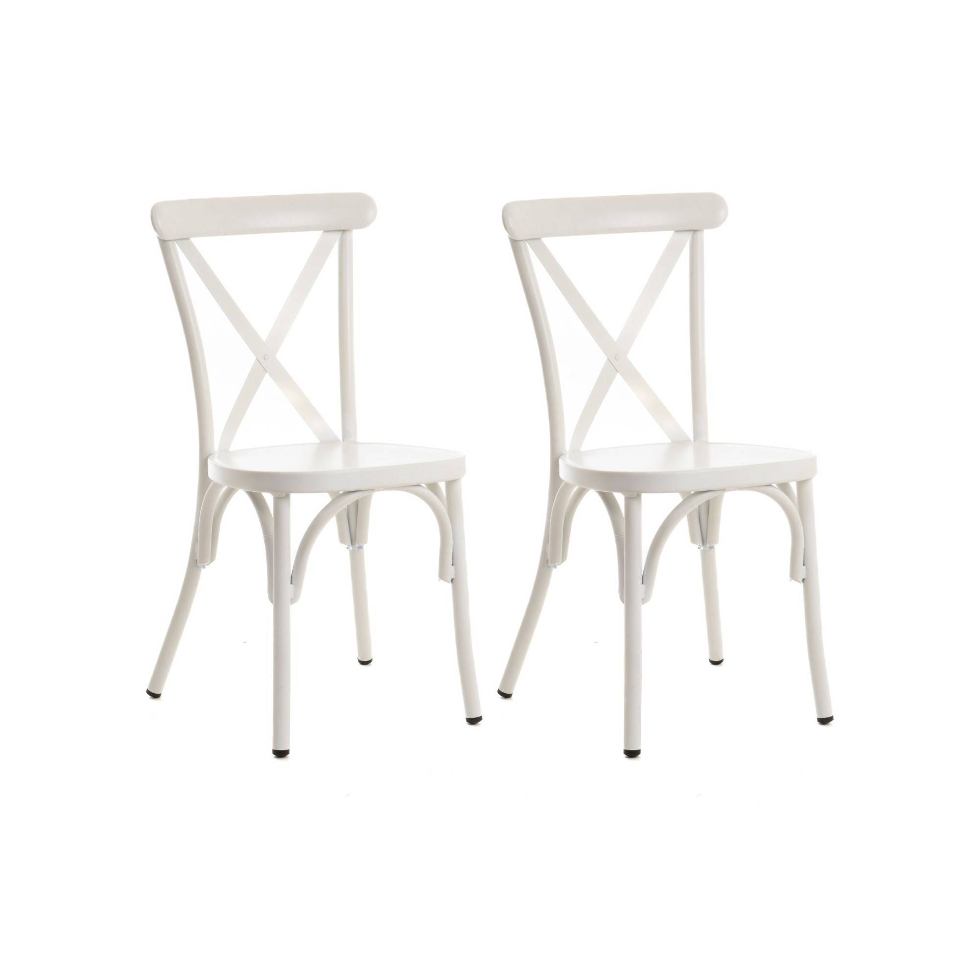 Autre - Chaise de jardin bistrot empilable en aluminium (lot de 2) - DAHLIA - Imagen 1