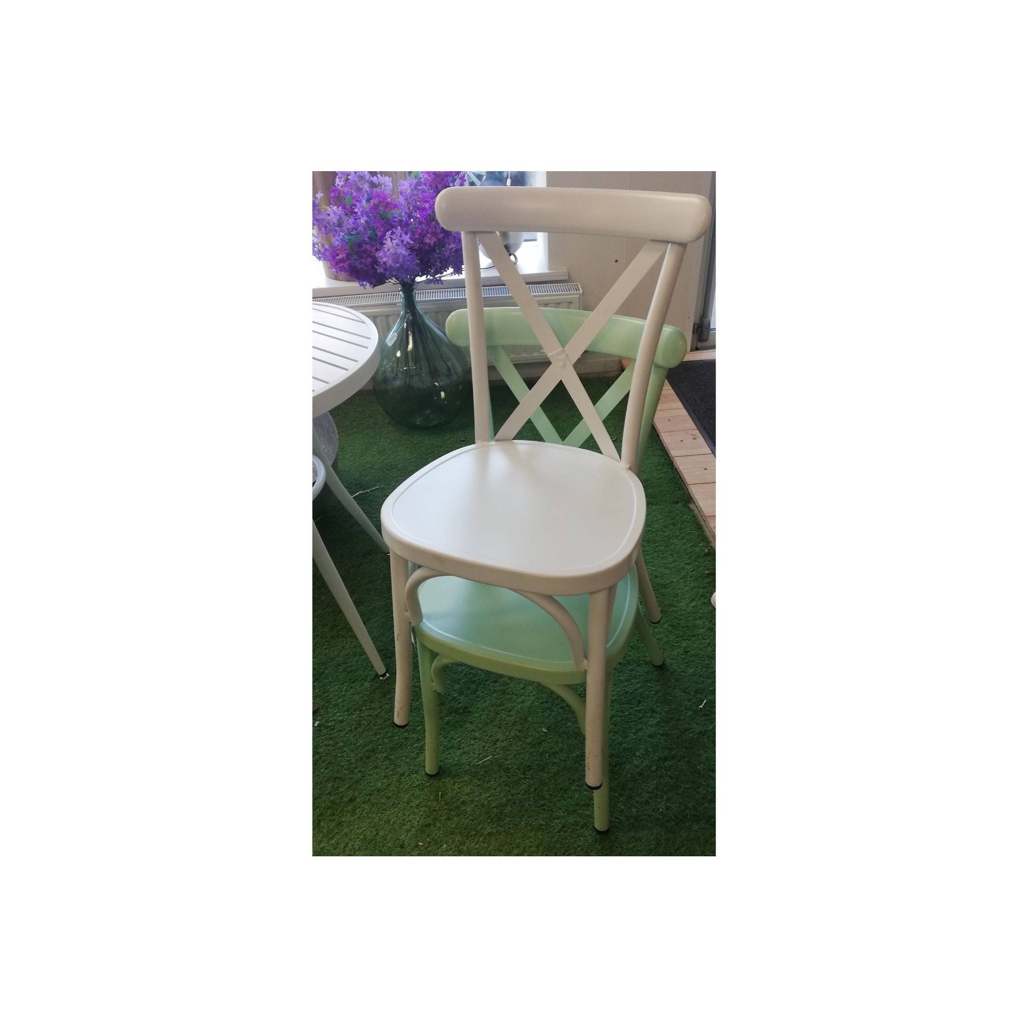 Autre - Chaise de jardin bistrot empilable en aluminium (lot de 2) - DAHLIA - Imagen 2
