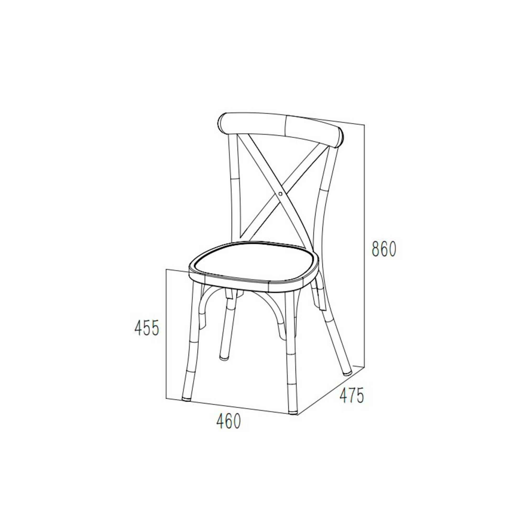 Autre - Chaise de jardin bistrot empilable en aluminium (lot de 2) - DAHLIA - Imagen 5