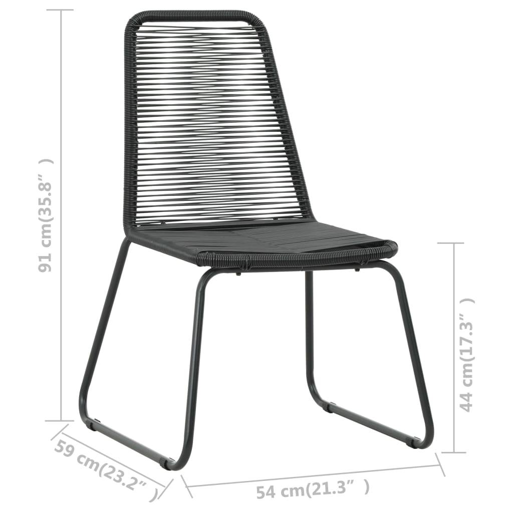 Chaises de jardin lot de 4 résine tressée noir 54 x 59 x 91 cm - PANGIVO - Image 7