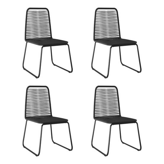 Chaises de jardin lot de 4 résine tressée noir 54 x 59 x 91 cm - PANGIVO - Image 1