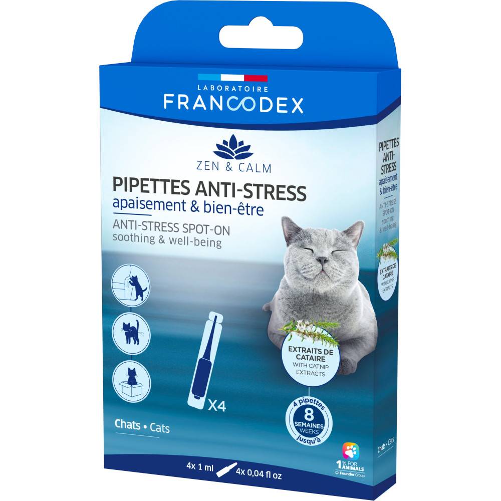 Francodex - 4 Pipettes anti-stress apaisant et bien-être pour chats - Imagen 4