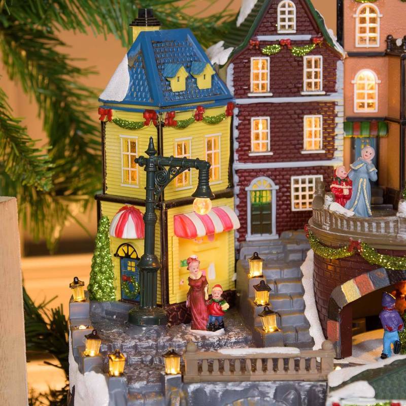 Lotti - Village de noël animé avec gare, Petit Train et Sapin de Noël Géant en Rotation et Musique à LED Lotti - Imagen 9