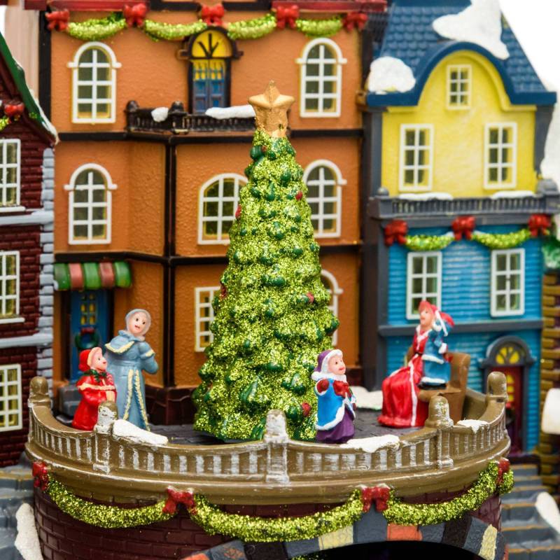 Lotti - Village de noël animé avec gare, Petit Train et Sapin de Noël Géant en Rotation et Musique à LED Lotti - Imagen 3