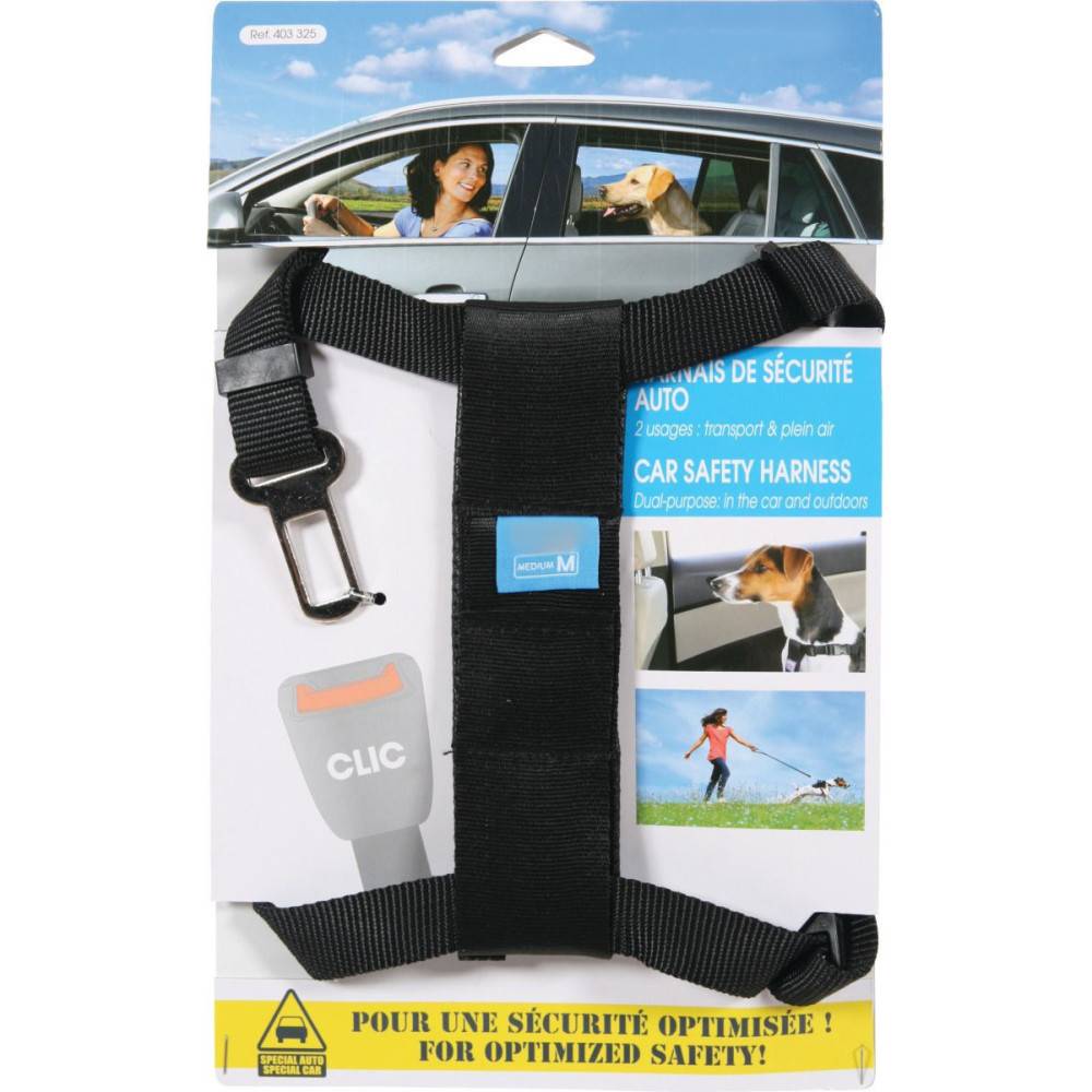 Harnais de sécurité taille M pour chien en voiture - Image 2