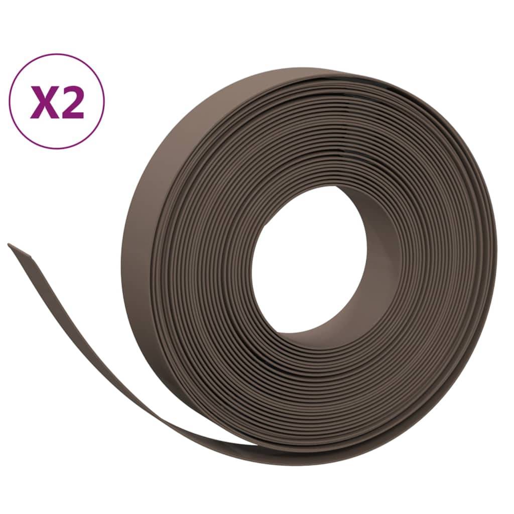 Bordure jardin polyéthylène aménagement extérieur délimitation 10mx10cm brun - ComfortXL Outdoor Living - Image 2