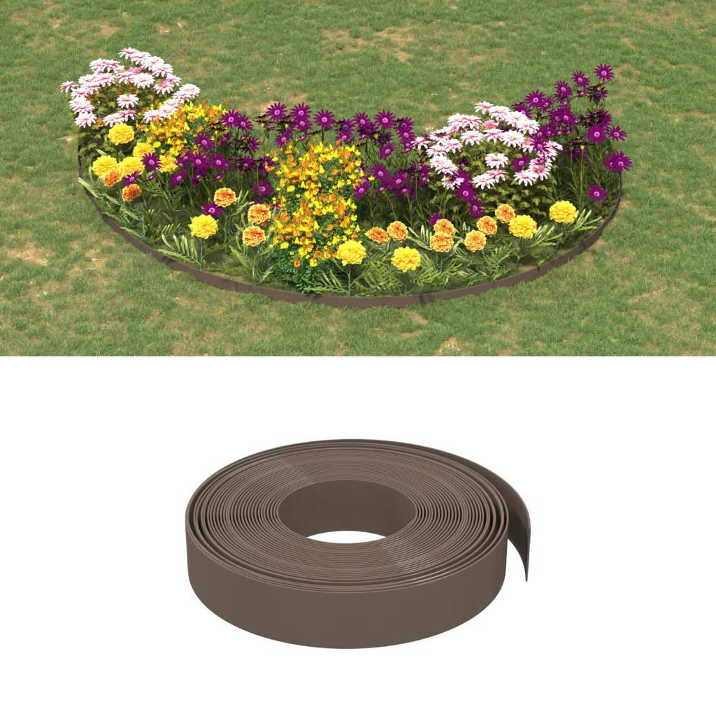 Bordure jardin polyéthylène aménagement extérieur délimitation 10mx10cm brun - ComfortXL Outdoor Living - Image 1