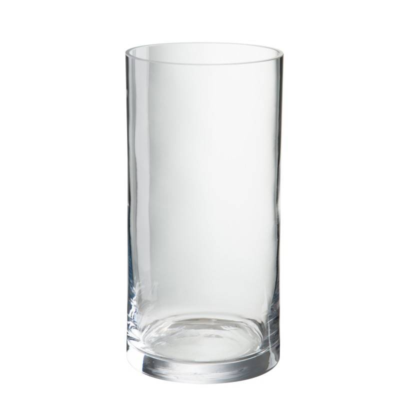 J-Line - Vase cylindrique en verre transparent 13x13x26 cm - J-Line