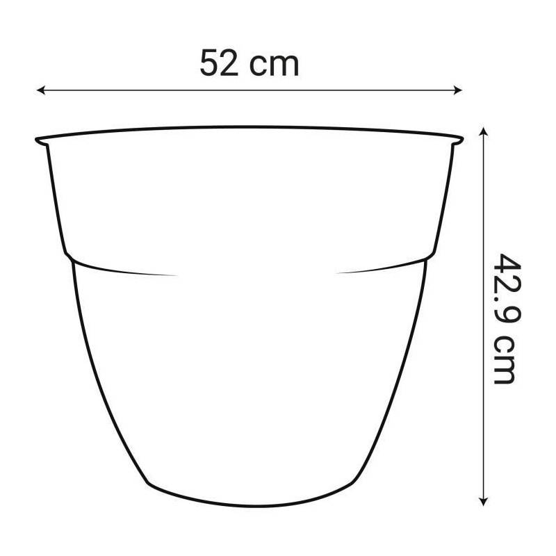 Eda - Pot De Fleur Rond Osaka Eda - ø 50 Cm - Volume 57 L - Rouge Bourgogne - Image 2