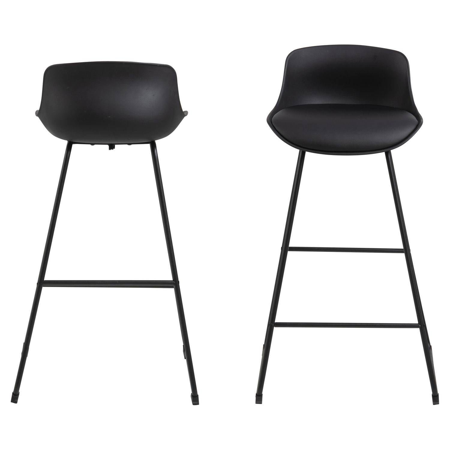 Sans Marque - Lot de 2 tabourets de bar en polypropylène et métal - Noir - Toilinux - Image 3
