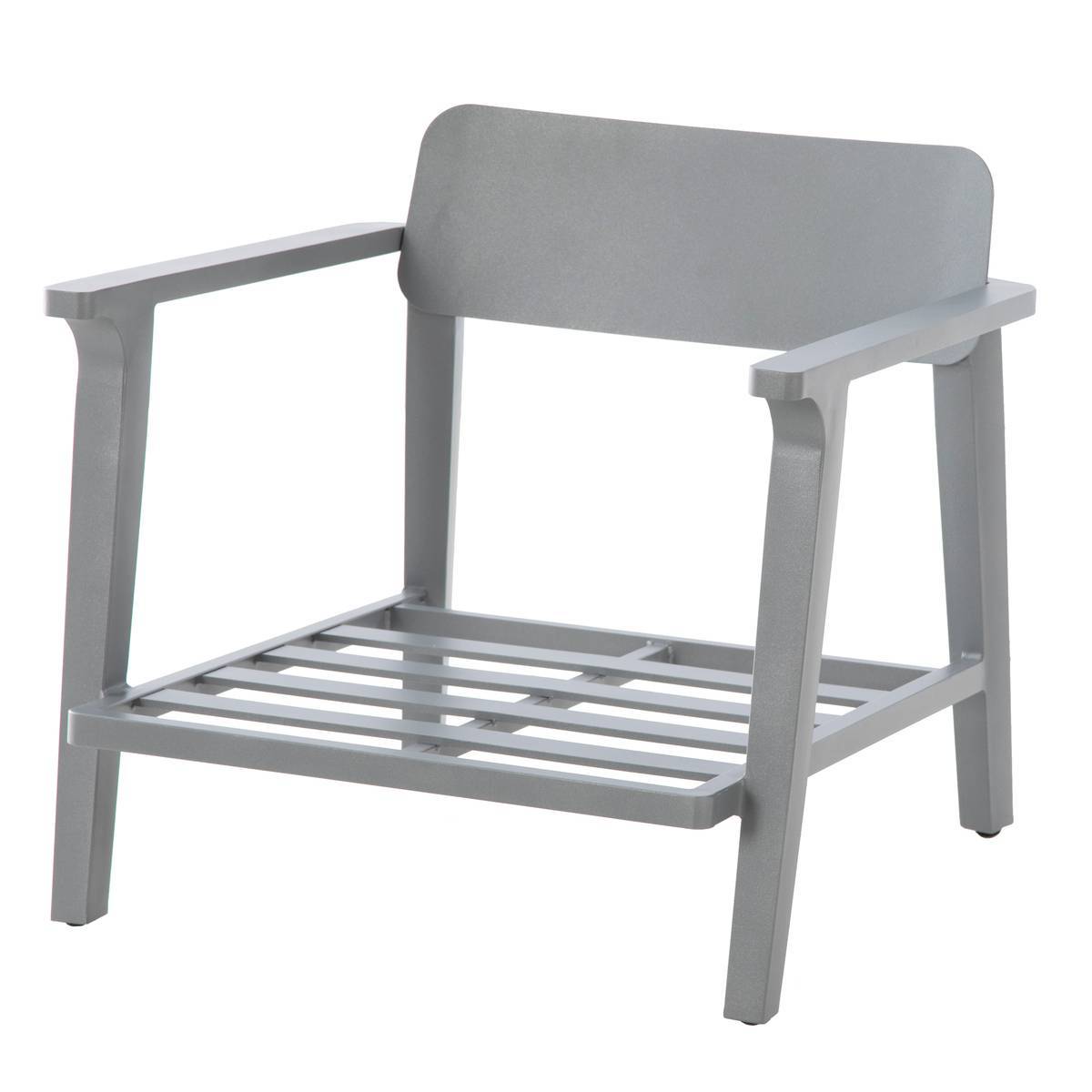 Hesperide - Fauteuil de salon de jardin "Pulpy" gris quartz en aluminium traité époxy Hespéride - Imagen 2