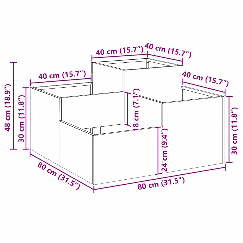 Maison Chic - Cache-pot, Pot De Fleurs Anthracite 80 x 80 x 48 cm Acier g323 - Image 4