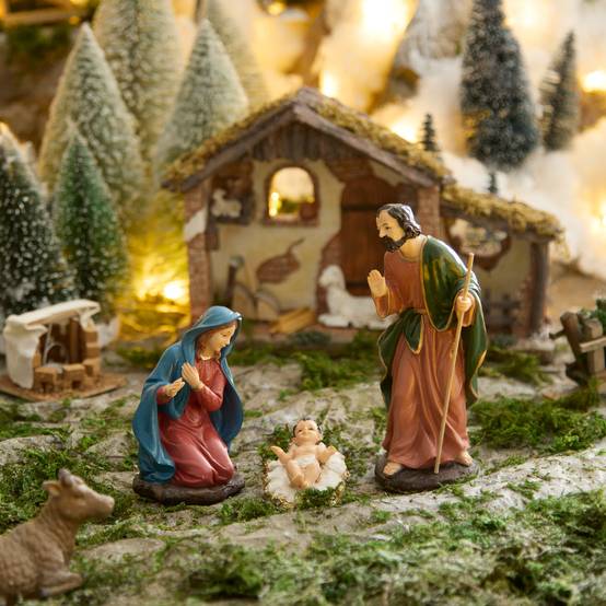 Feeric Christmas - Santon Miral Jésus, Marie et Joseph en résine H. 19 cm - Feeric Lights & Christmas - Image 1