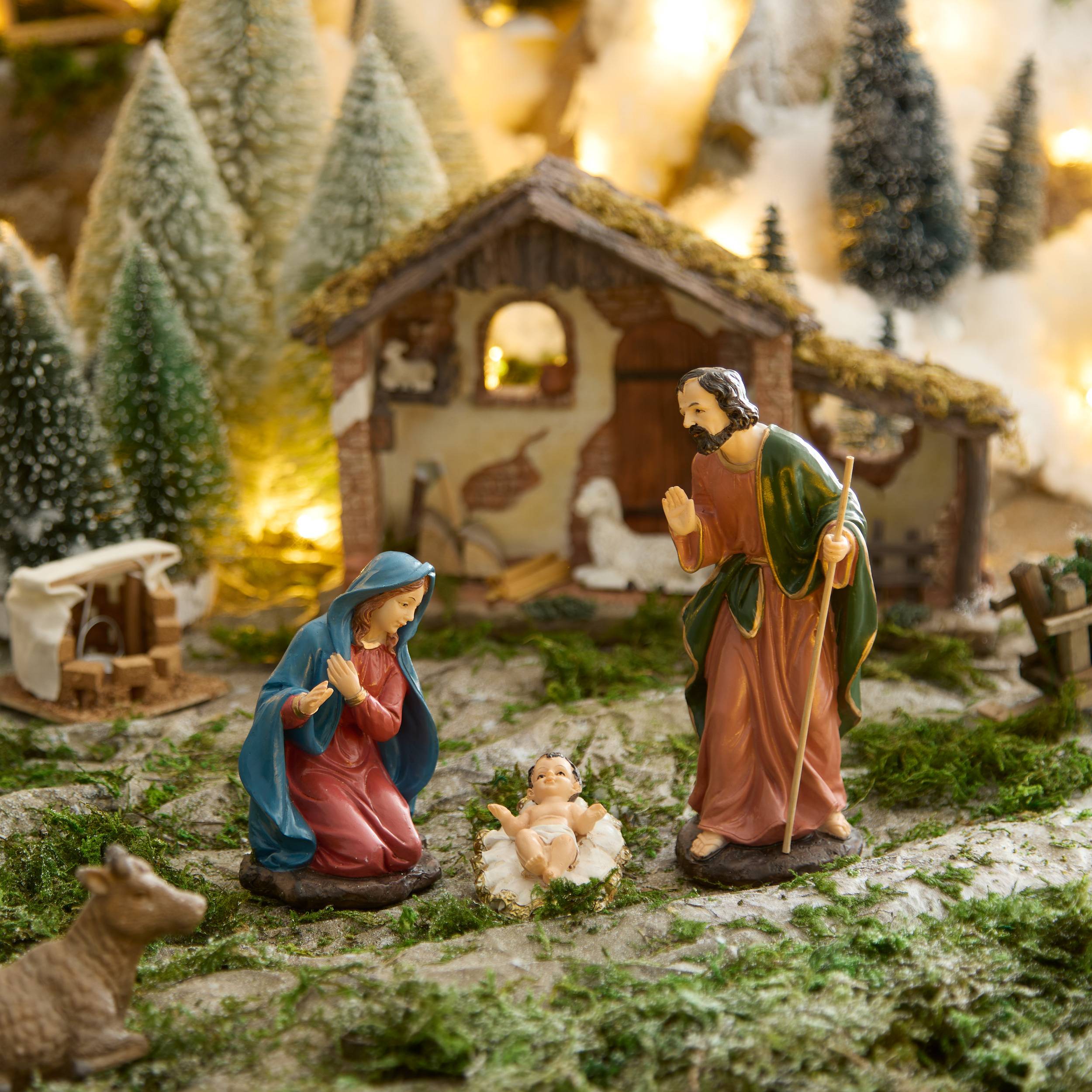 Feeric Christmas - Santon Miral Jésus, Marie et Joseph en résine H. 19 cm - Feeric Lights & Christmas