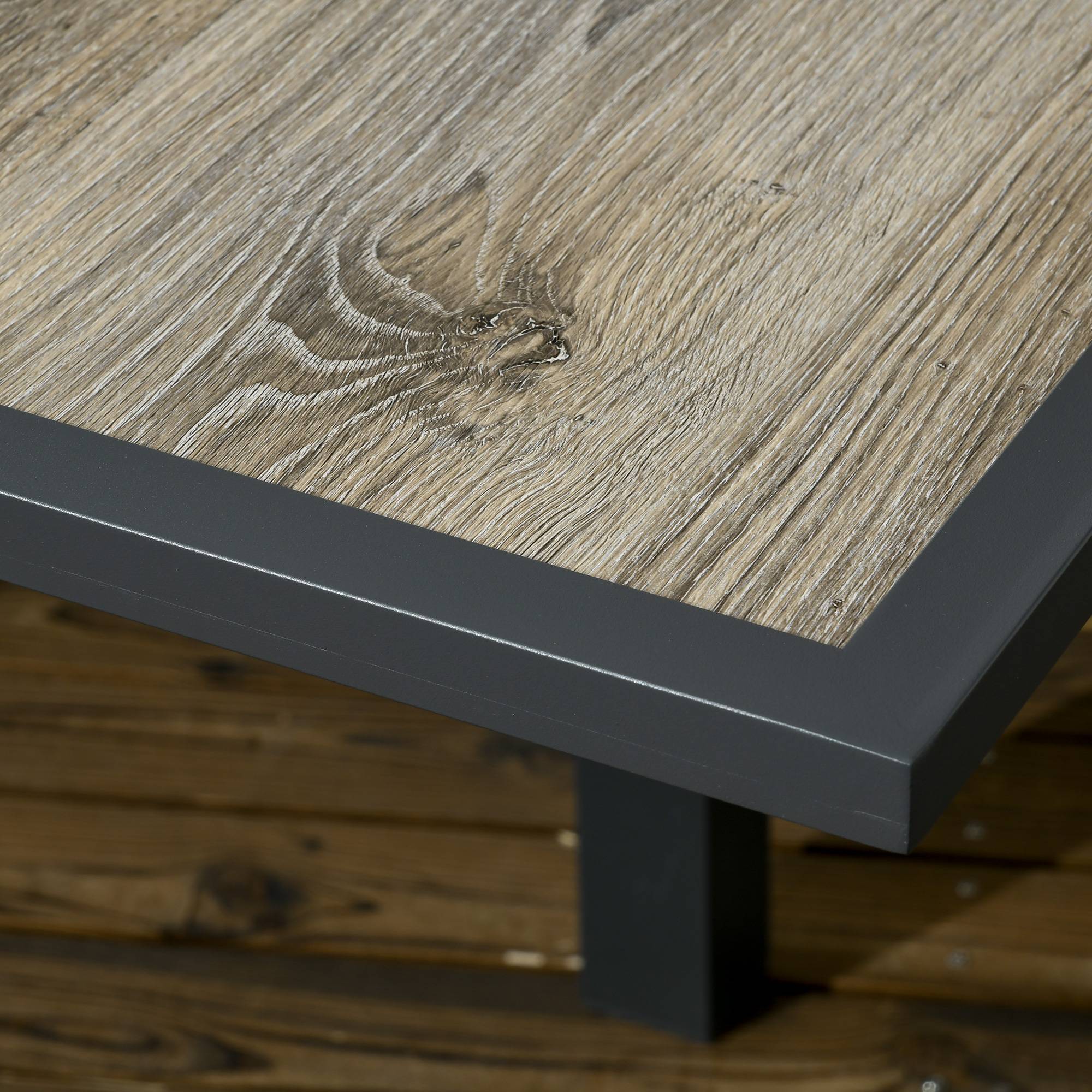 Table de jardin extensible, aluminium, beige et gris, 160 x 80 x 75 cm - PANGIVO - Image 8