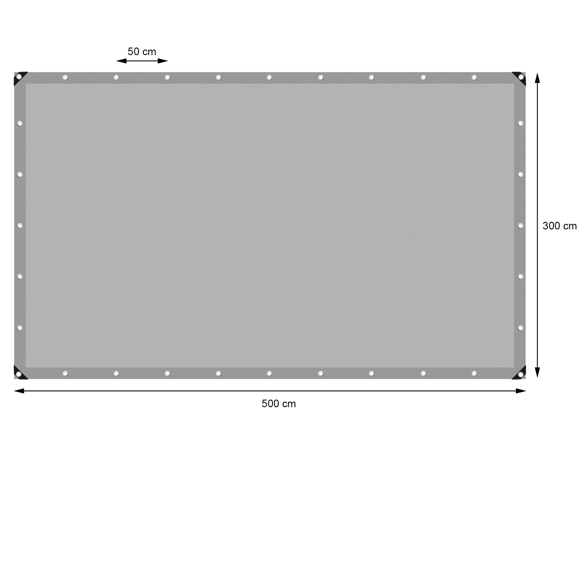 Ecd-Germany - Bâche de Protection Imperméable à l'Eau avec Oeillets - 3x5 m 15m² 260 g/m² - Polyéthylène PE Gris- Résistant à la Moisissure - Imagen 5