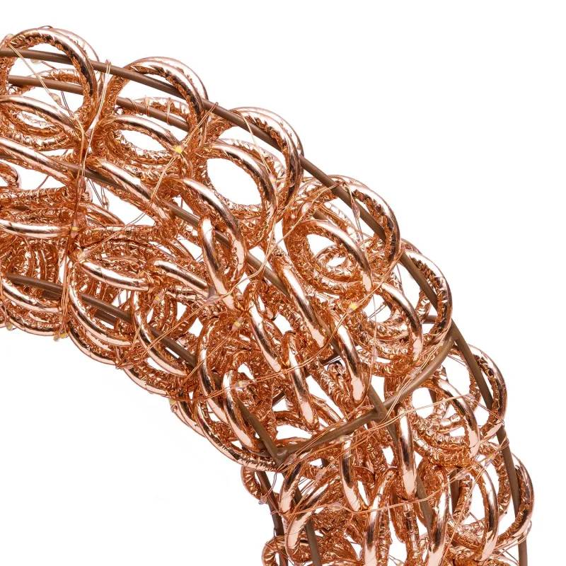 Lotti - Couronne lumineuse ø40cm Rose Gold 400 MicroLED blanc chaud fixe & scintillant IP44 métal Lotti - Image 4