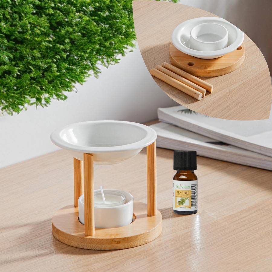 Brûle-Parfum Athena 50 ml - Brûleur Aromathérapie - Eléments amovibles et Démontable - Matériau Naturels - Création Authentique - Image 2