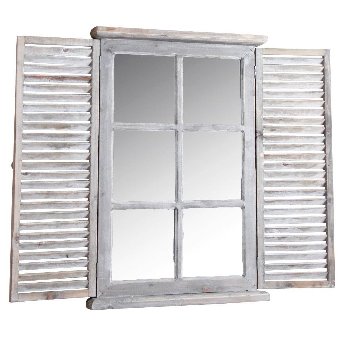 Aubry Gaspard - Miroir en bois teinté vieilli 87 x 7 x 71 cm - Imagen 1