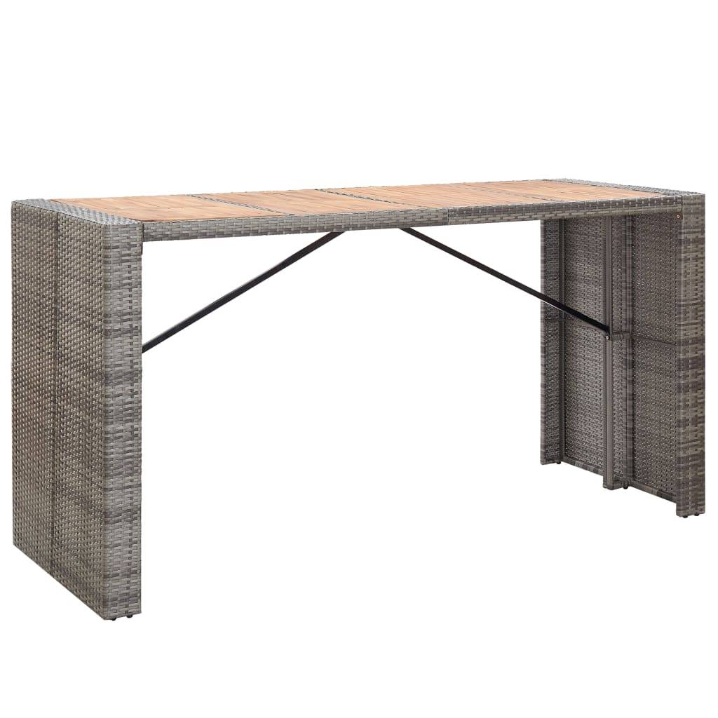 Vidaxl - Ensemble de bar d'extérieur 9 pcs poly rotin bois d'acacia Gris vidaXL 49567 - Imagen 8