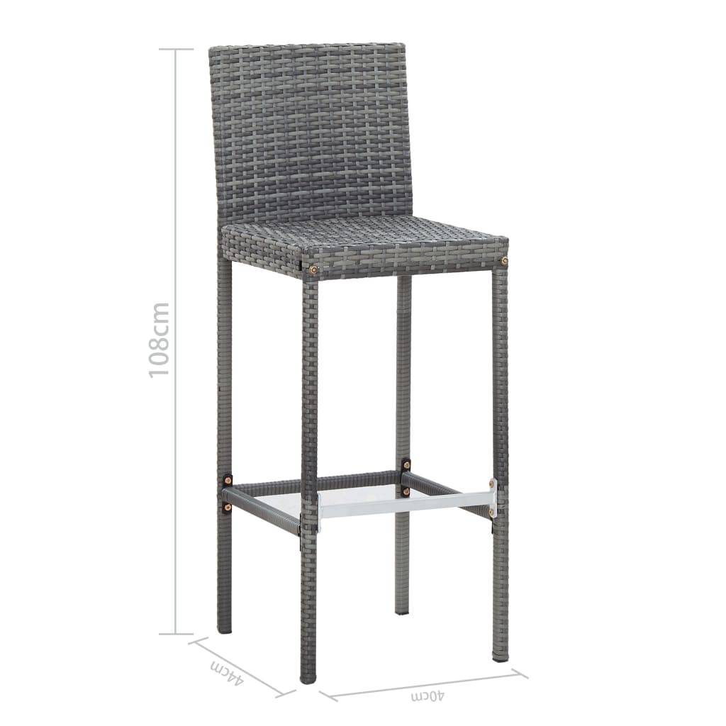 Vidaxl - Ensemble de bar d'extérieur 9 pcs poly rotin bois d'acacia Gris vidaXL 49567 - Imagen 3