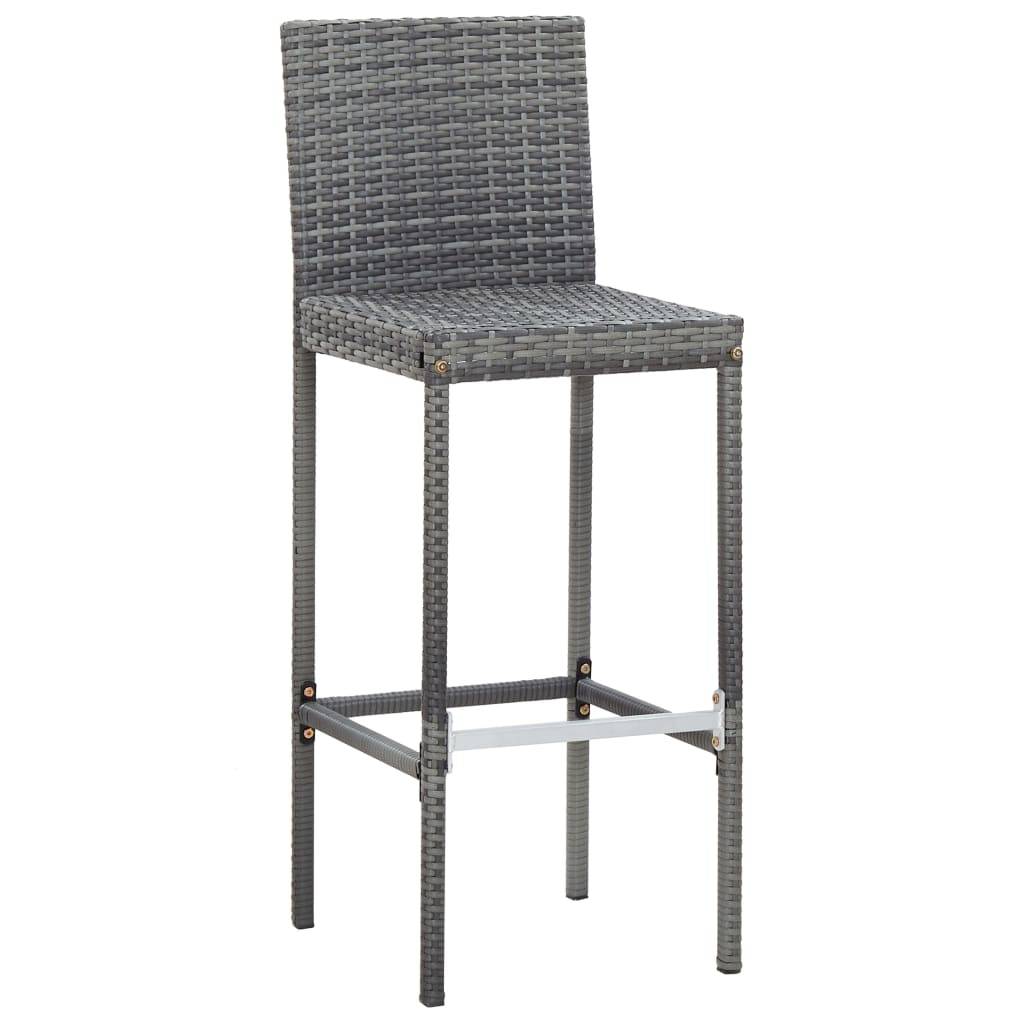 Vidaxl - Ensemble de bar d'extérieur 9 pcs poly rotin bois d'acacia Gris vidaXL 49567 - Imagen 10