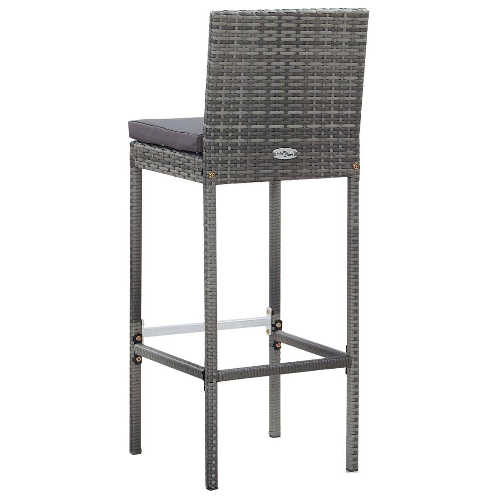Vidaxl - Ensemble de bar d'extérieur 9 pcs poly rotin bois d'acacia Gris vidaXL 49567 - Imagen 6