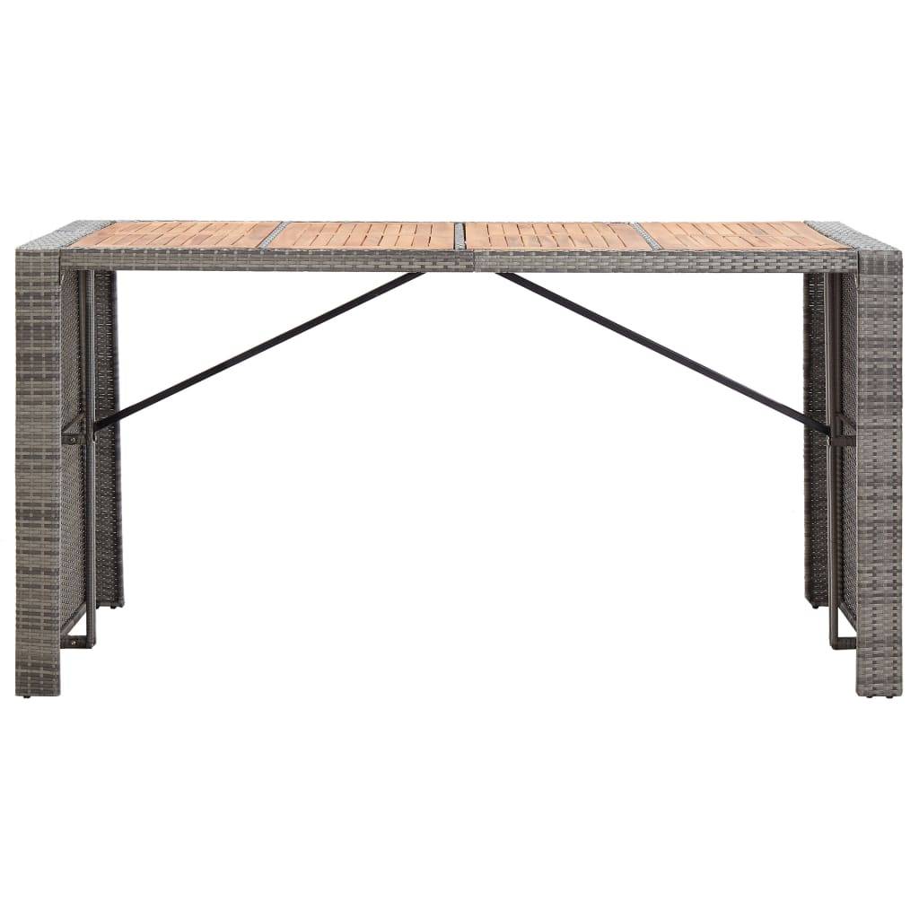Vidaxl - Ensemble de bar d'extérieur 9 pcs poly rotin bois d'acacia Gris vidaXL 49567 - Imagen 7