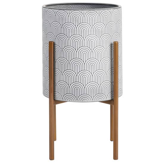 Cache-pot d'intérieur Métal Gris clair AUBRIETA - Beliani - Image 1