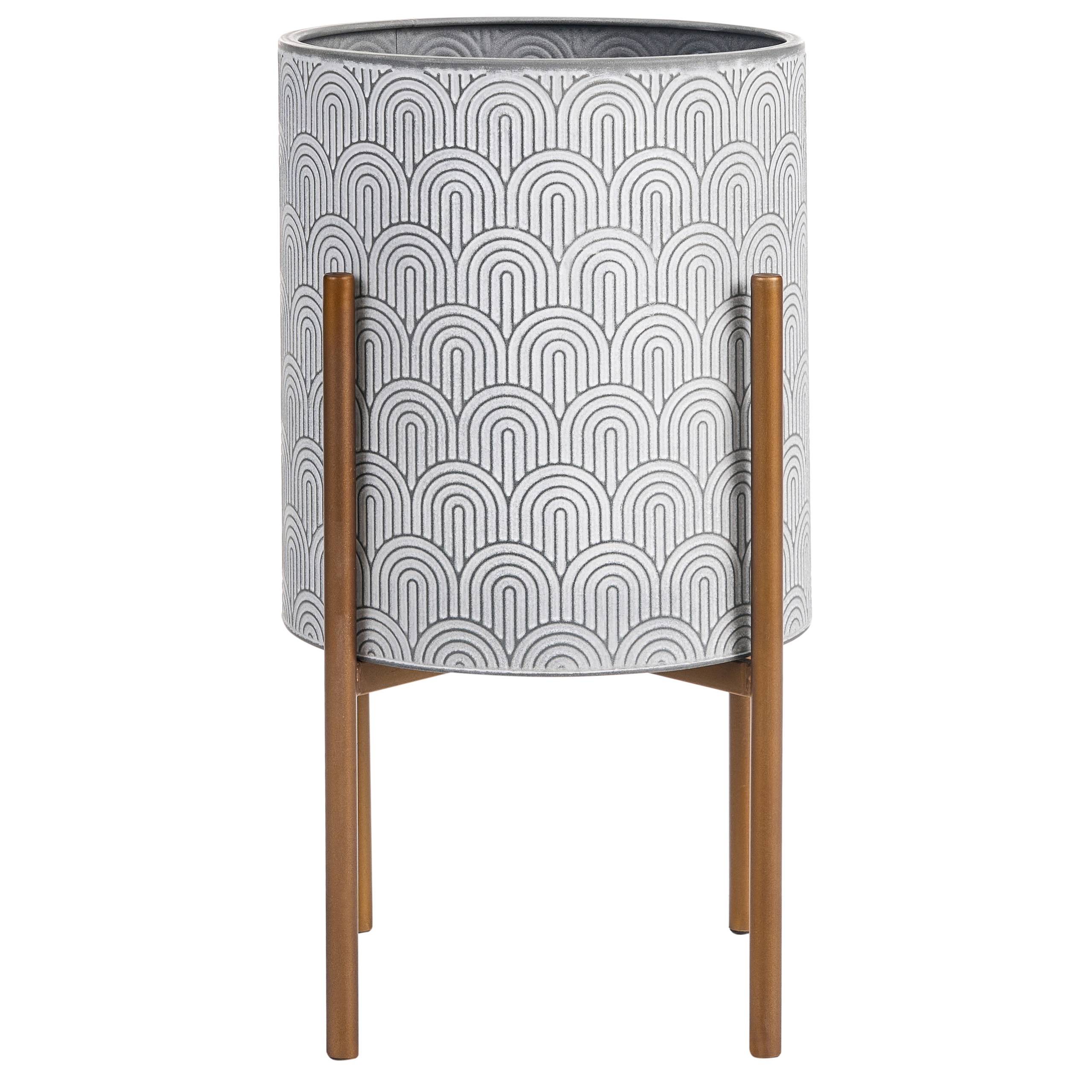Cache-pot d'intérieur Métal Gris clair AUBRIETA - Beliani - Image 1