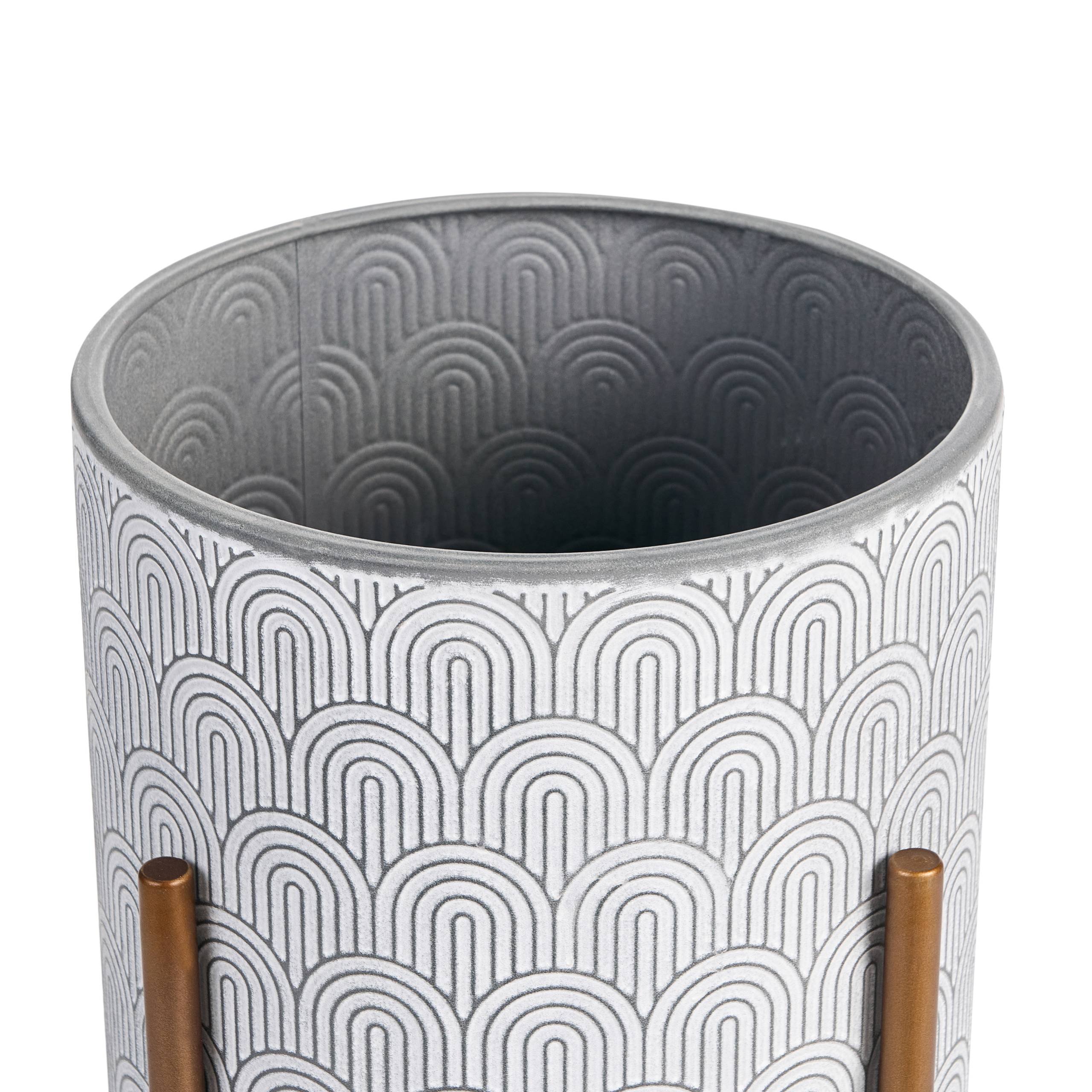 Cache-pot d'intérieur Métal Gris clair AUBRIETA - Beliani - Image 3