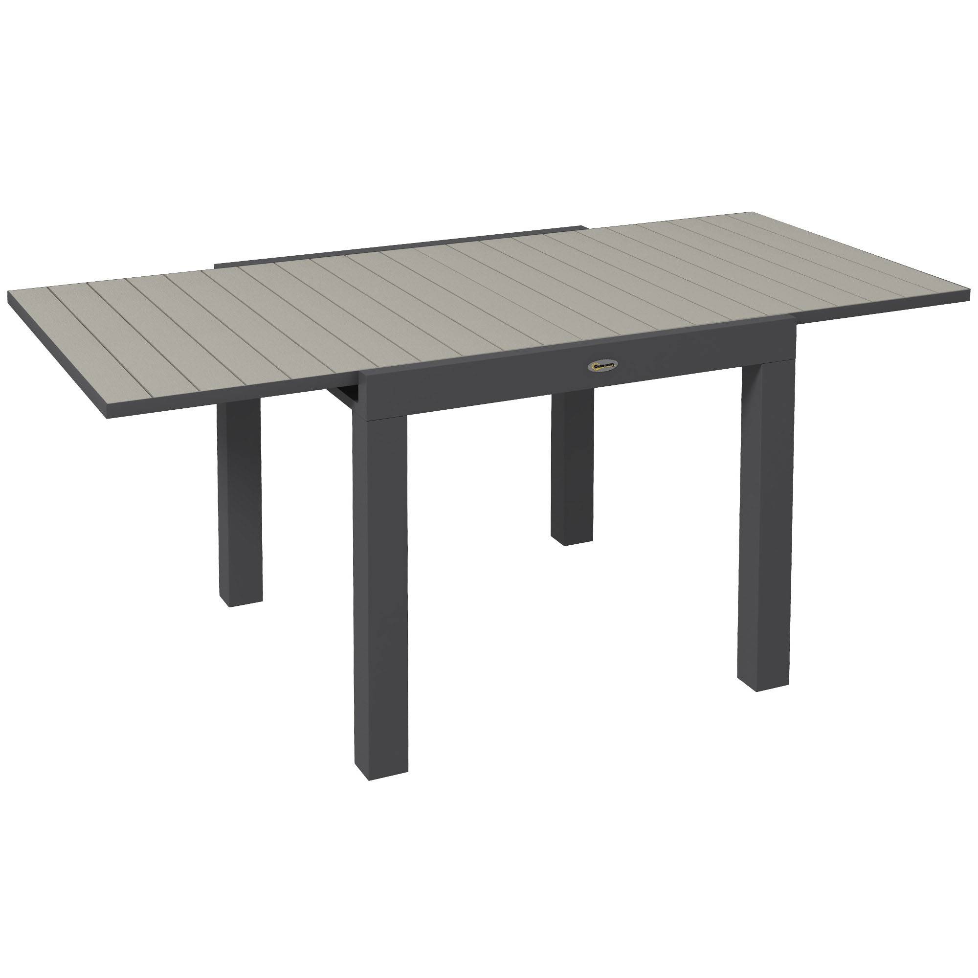 ComfortXL - Table de jardin extensible aluminium gris 81-162 x 80 x H75 cm 4-6 personnes - ComfortXL Outdoor Living - Image 1