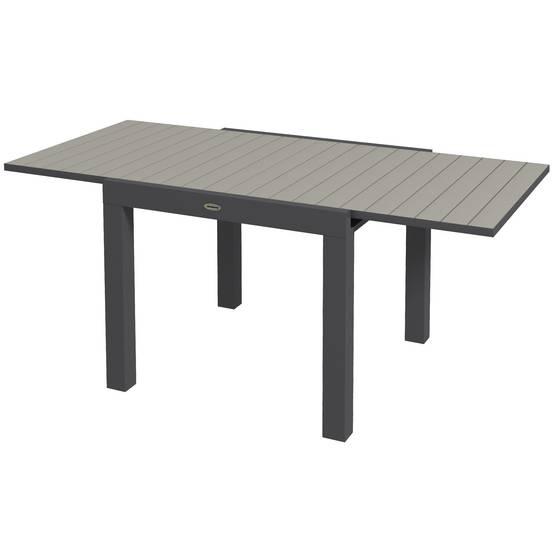 ComfortXL - Table de jardin extensible aluminium gris 81-162 x 80 x H75 cm 4-6 personnes - ComfortXL Outdoor Living - Image 2