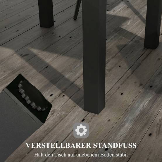 ComfortXL - Table de jardin extensible aluminium gris 81-162 x 80 x H75 cm 4-6 personnes - ComfortXL Outdoor Living - Image 9
