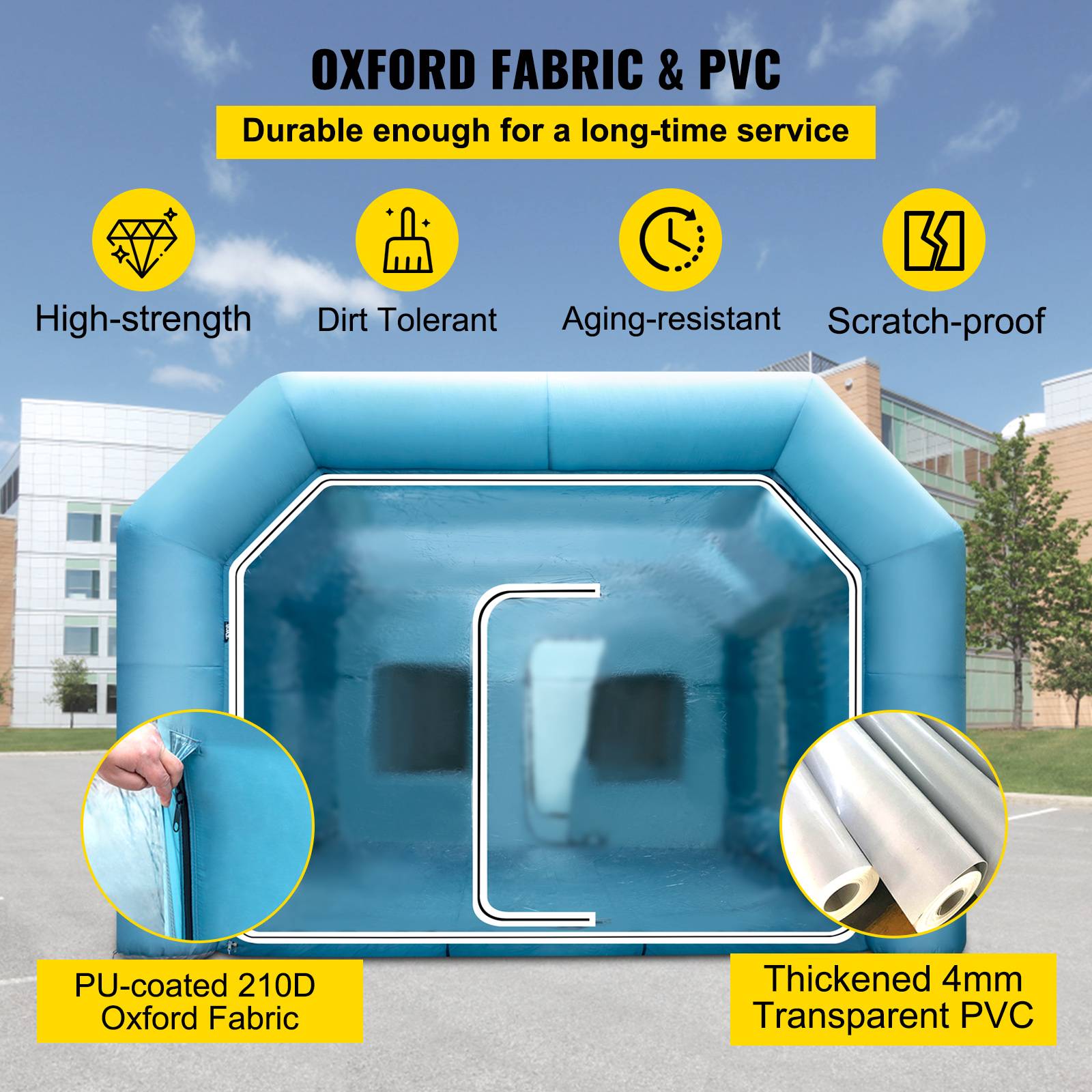 Vevor - VEVOR Cabine peinture gonflable 8x4.5x3m, Oxford 210D, 2 ventilos, garage/atelier. - Image 3