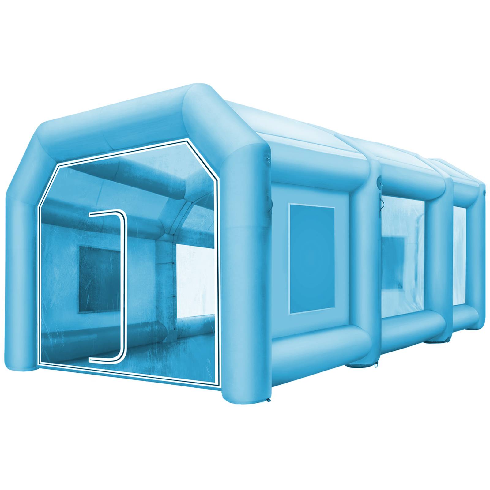 Vevor - VEVOR Cabine peinture gonflable 8x4.5x3m, Oxford 210D, 2 ventilos, garage/atelier. - Image 1