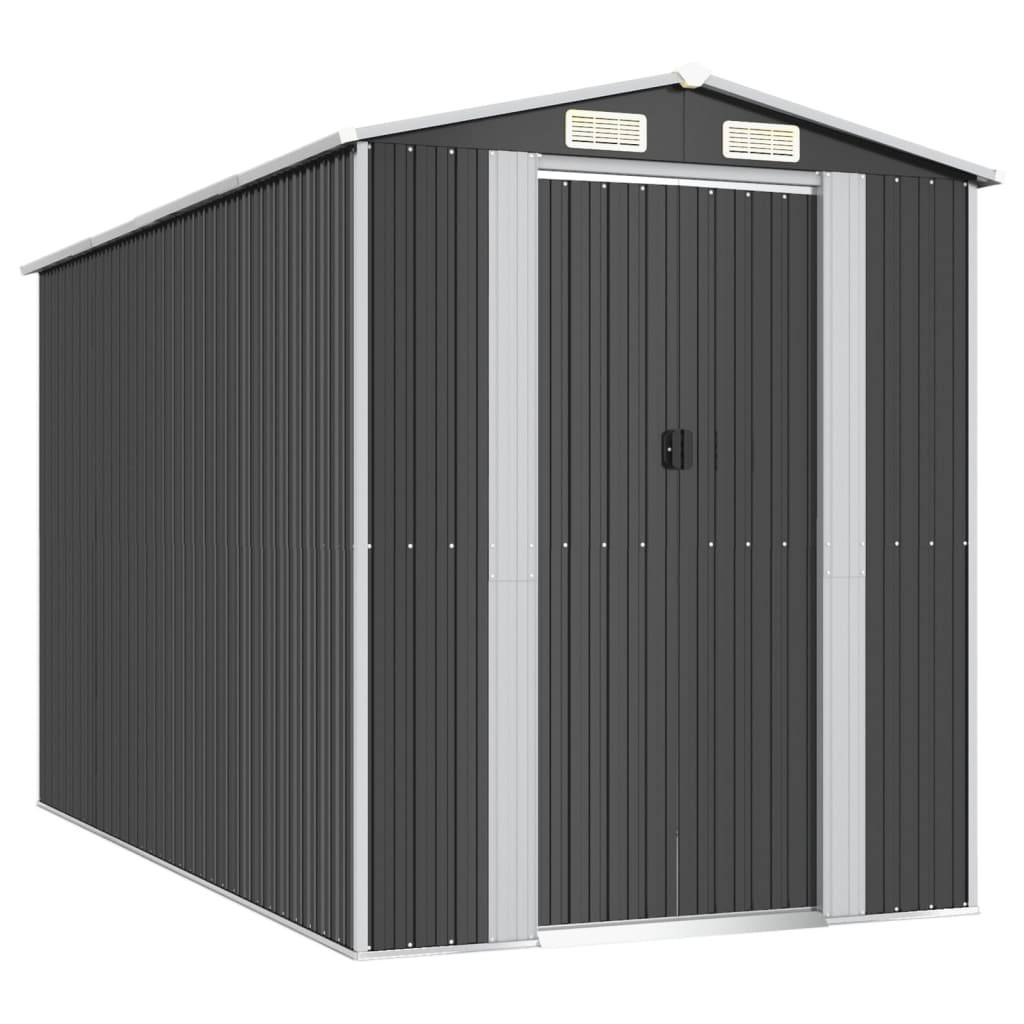 PANGIVO - Abri de jardin avec porte coulissante - Acier galvanisé - Anthracite 192x357x223 cm - Surface au sol 6,85m² - PANGIVO - Image 1